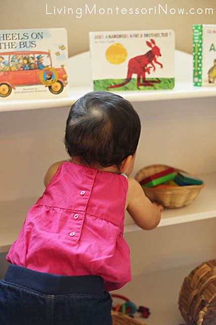 Exploring Montessori Shelves at 8 Months