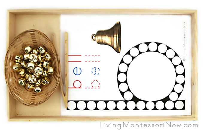 Bell Letter B Do-a-Dot Tray with Jingle Bell Transfer