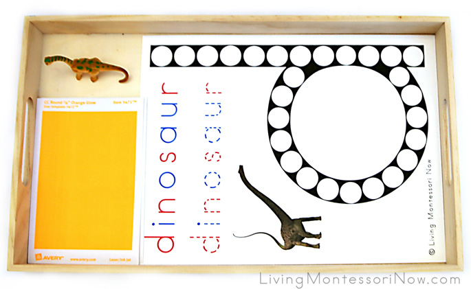 Dinosaur Letter D Do-a-Dot Tray with Stickers