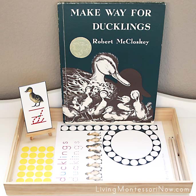 Ducklings Do-a-Dot Letter D Tray with Stickers and Make Way for Ducklings Book