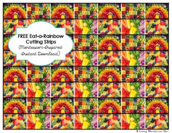 Free Eat-a-Rainbow Cutting Strips (Montessori-Inspired Instant Download)