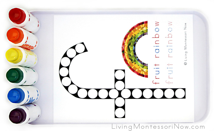 Fruit Rainbow Do-a-Dot Letter F Tray with Do-a-Dot Markers
