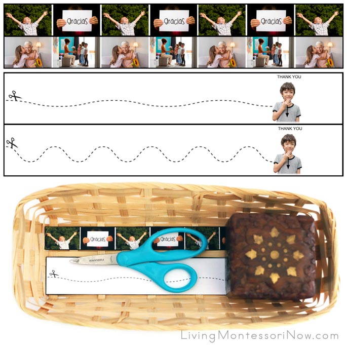 Gratitude Cutting Strips with Basket