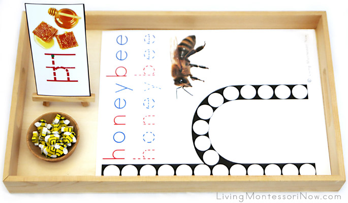 Honeybee Do-a-Dot Letter H Tray with Bee Erasers