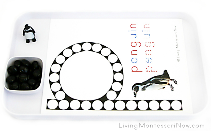 Penguin Letter P Do-a-Dot Printable and Glass Gem Transfer