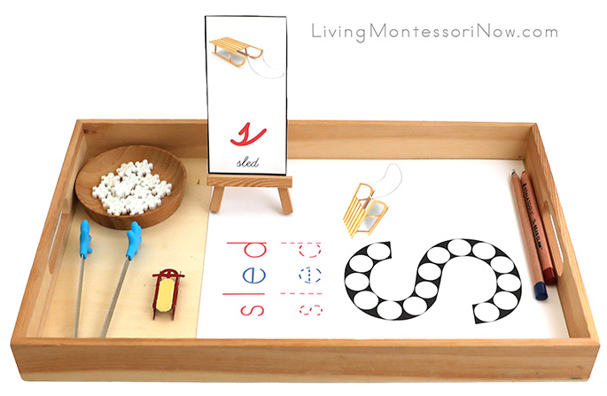 S for Sled Do-a-Dot Tray with Snowflake Transfer