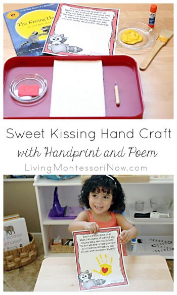 Sweet Kissing Hand Craft with Handprint and Poem