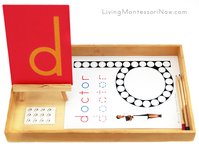 Tray with Letter D Do-a-Dot Doctor Printable and Stethoscope Stickers