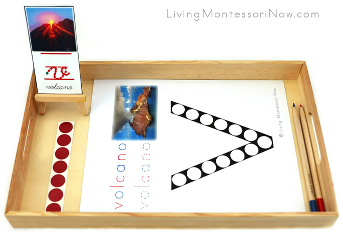 Volcano Do-a-Dot Letter V Tray with Stickers